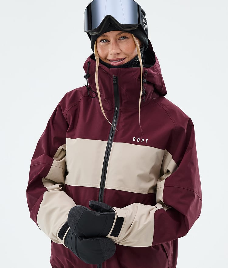 Dope Spartan W Skijakke Dame Stripe Burgundy/Sand, Image 4 of 8