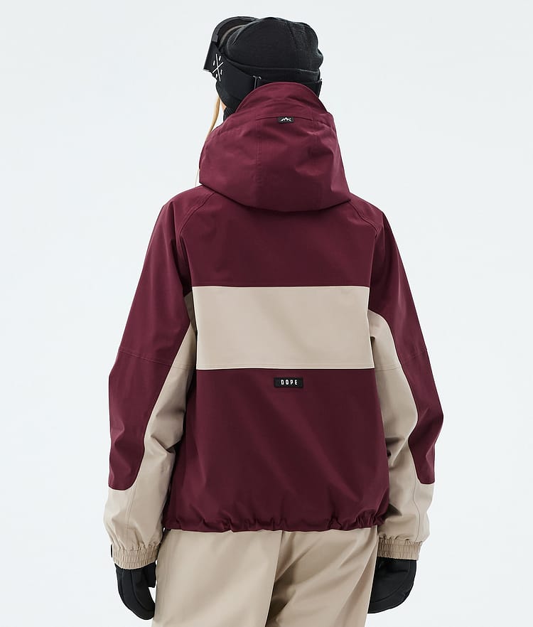 Dope Spartan W Skijakke Dame Stripe Burgundy/Sand, Image 6 of 8
