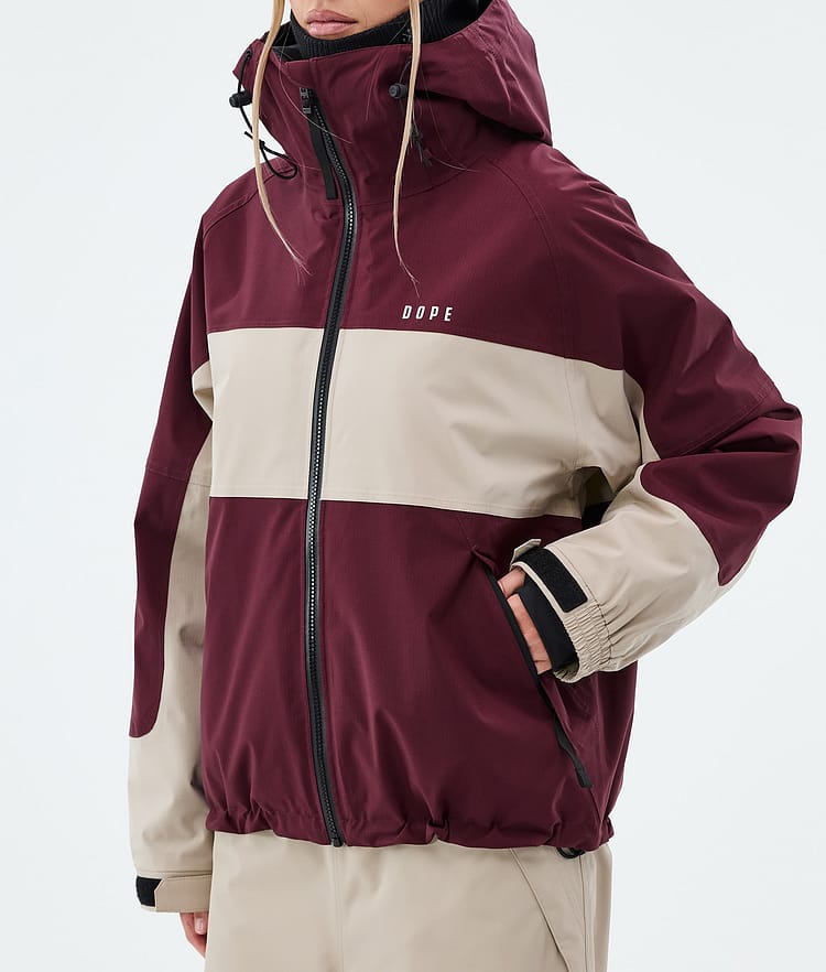 Dope Spartan W Skijakke Dame Stripe Burgundy/Sand, Image 7 of 8