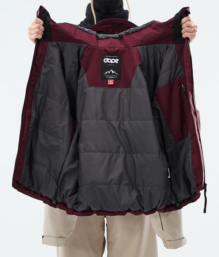 Dope Spartan W Skijakke Dame Stripe Burgundy/Sand, Image 8 of 8