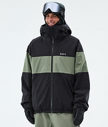 Dope Spartan Skijakke Herre Stripe Black/Moss Green