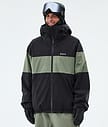 Dope Spartan Skijakke Herre Stripe Black/Moss Green