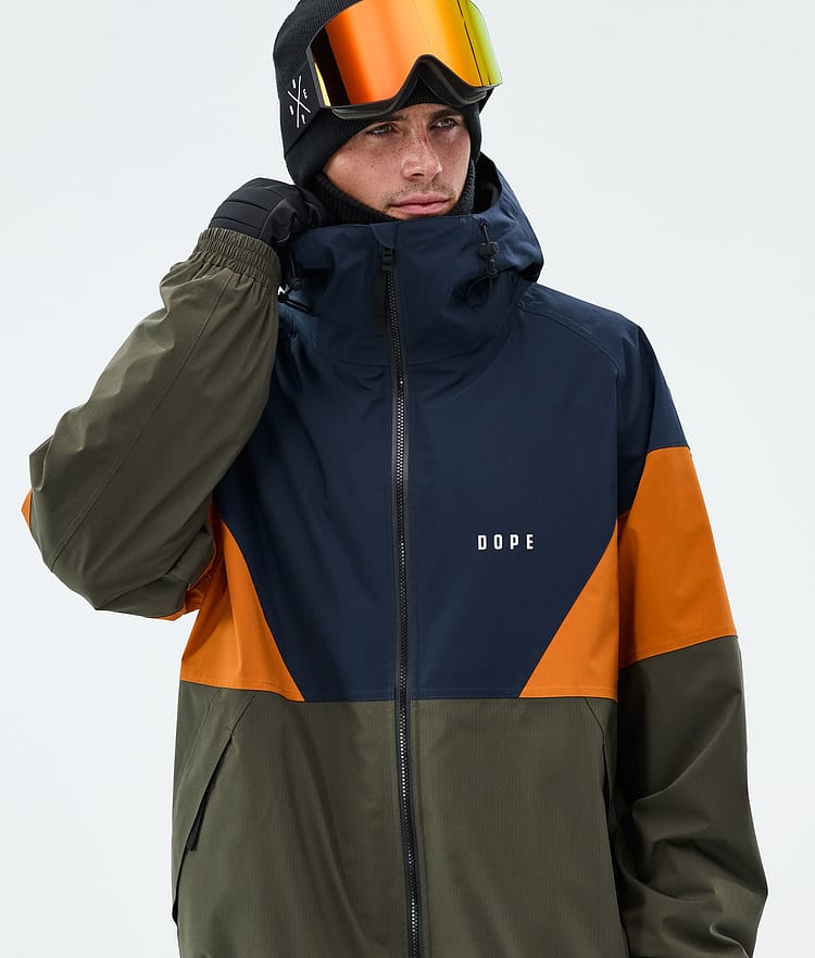Dope Spartan Skijakke Herre Sport Dark Blue/Burned Orange/Olive Green, Image 4 of 8