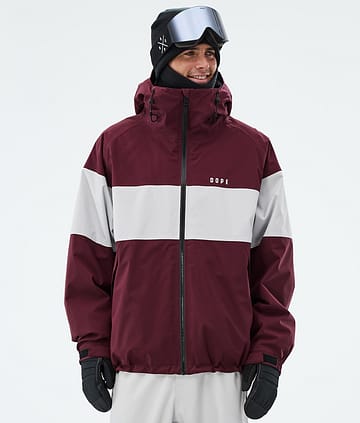 Dope Spartan Snowboardjakke Stripe Burgundy/Light Grey
