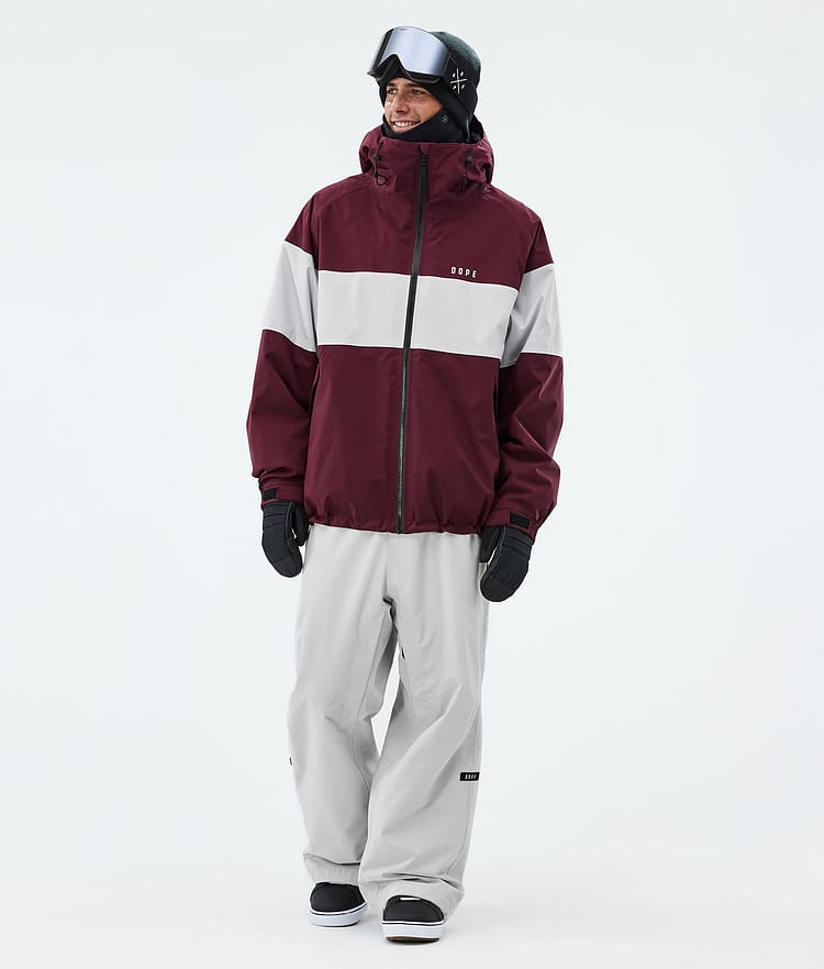 Dope Spartan Snowboardjakke Herre Stripe Burgundy/Light Grey, Bilde 2 av 8