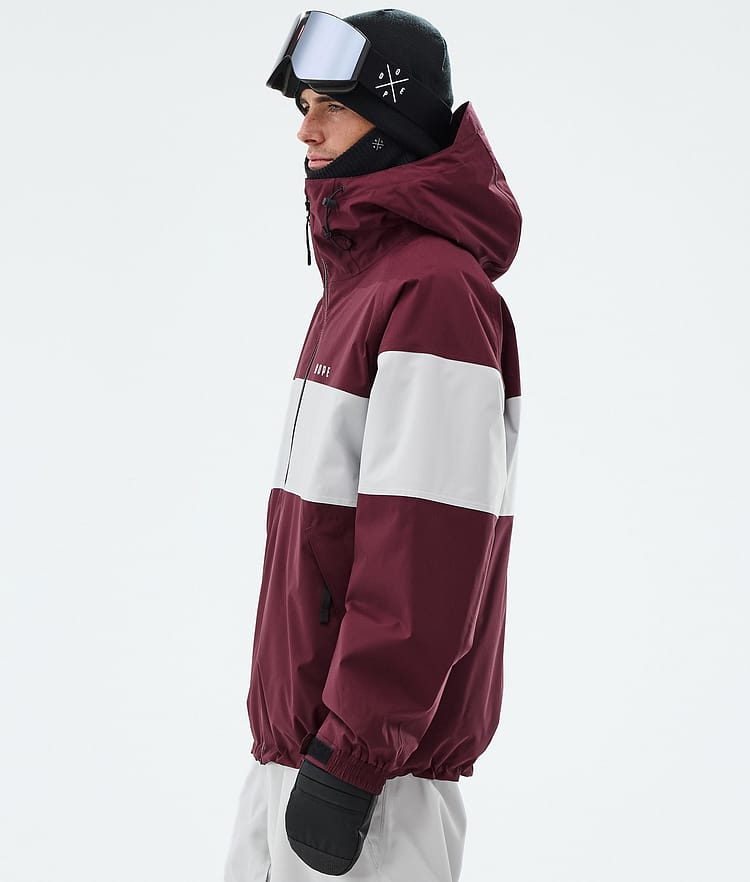 Dope Spartan Snowboardjakke Herre Stripe Burgundy/Light Grey, Bilde 5 av 8