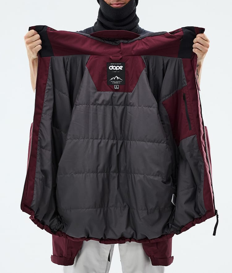 Dope Spartan Skijakke Herre Stripe Burgundy/Light Grey, Image 8 of 8