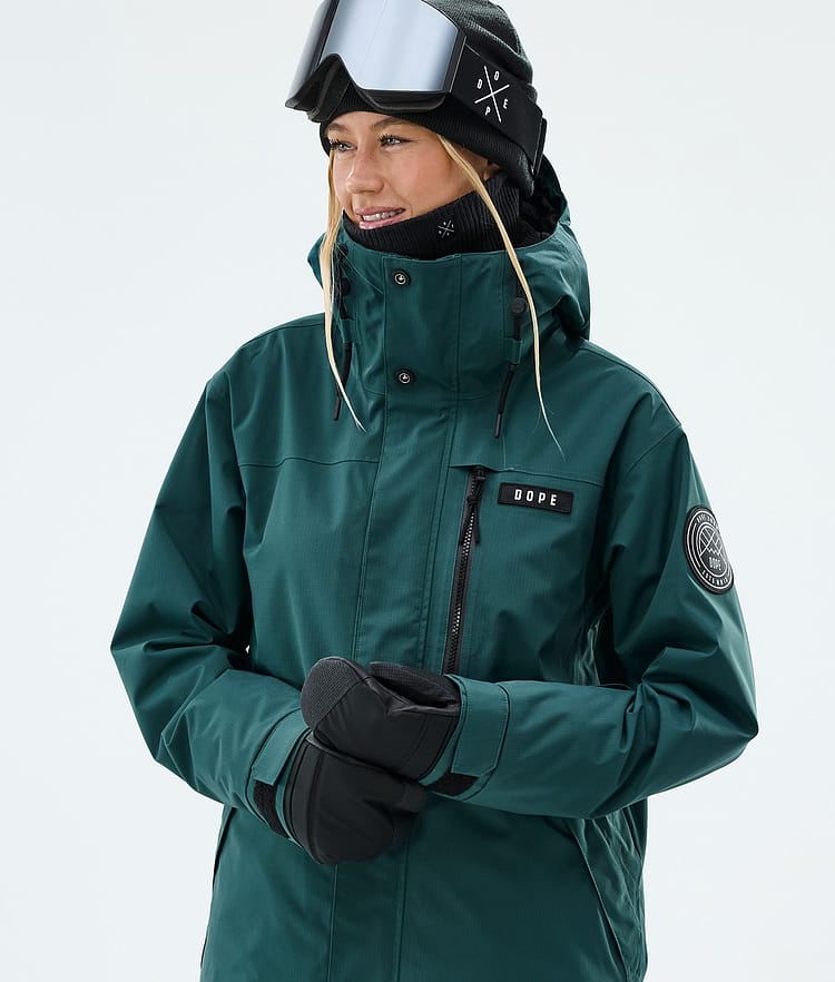 Dope Blizzard W Full Zip Skijakke Dame Bottle Green, Image 4 of 9