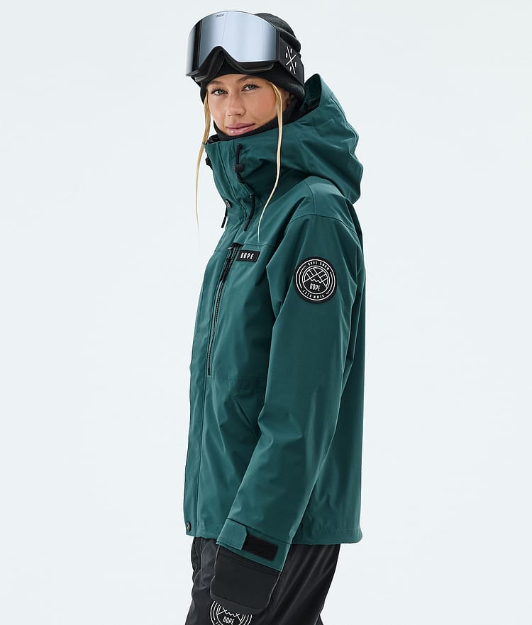 Dope Blizzard W Full Zip Skijakke Dame Bottle Green, Image 5 of 9