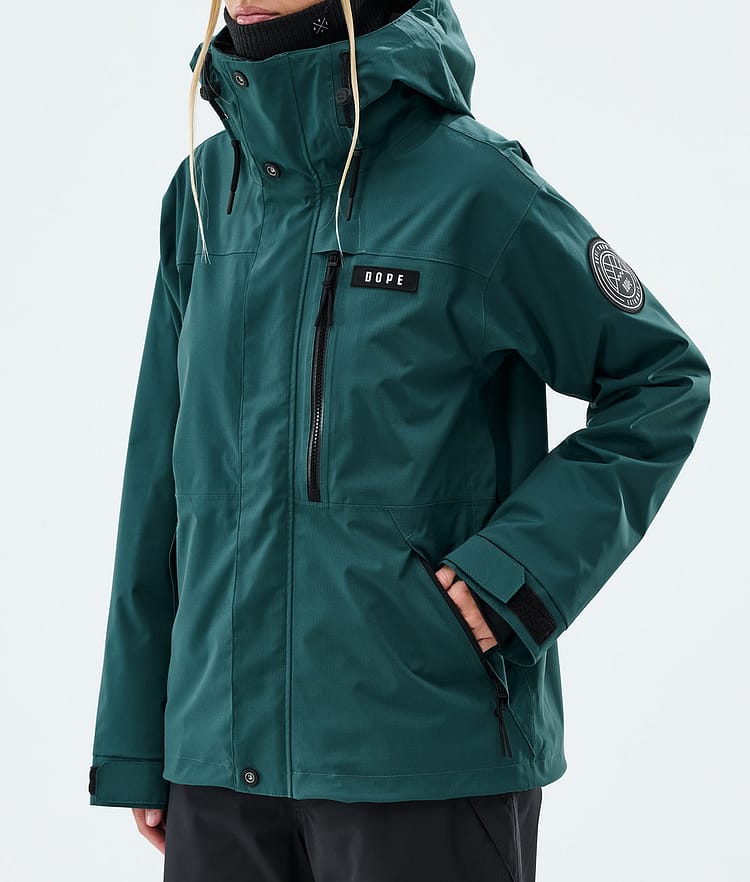 Dope Blizzard W Full Zip Skijakke Dame Bottle Green, Image 7 of 9