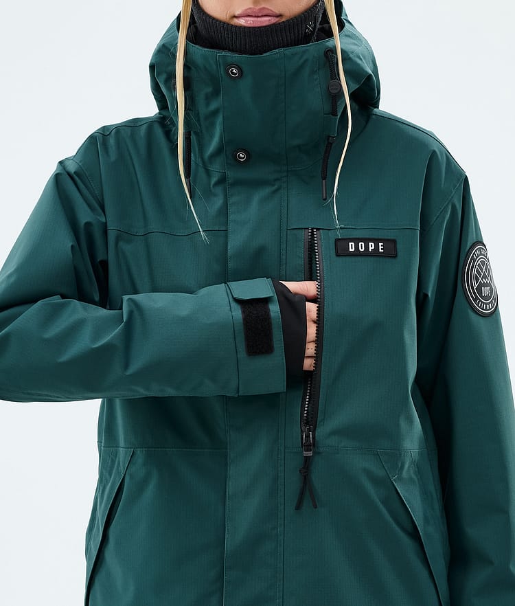 Dope Blizzard W Full Zip Skijakke Dame Bottle Green, Image 8 of 9