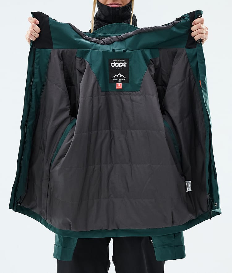 Dope Blizzard W Full Zip Skijakke Dame Bottle Green, Image 9 of 9