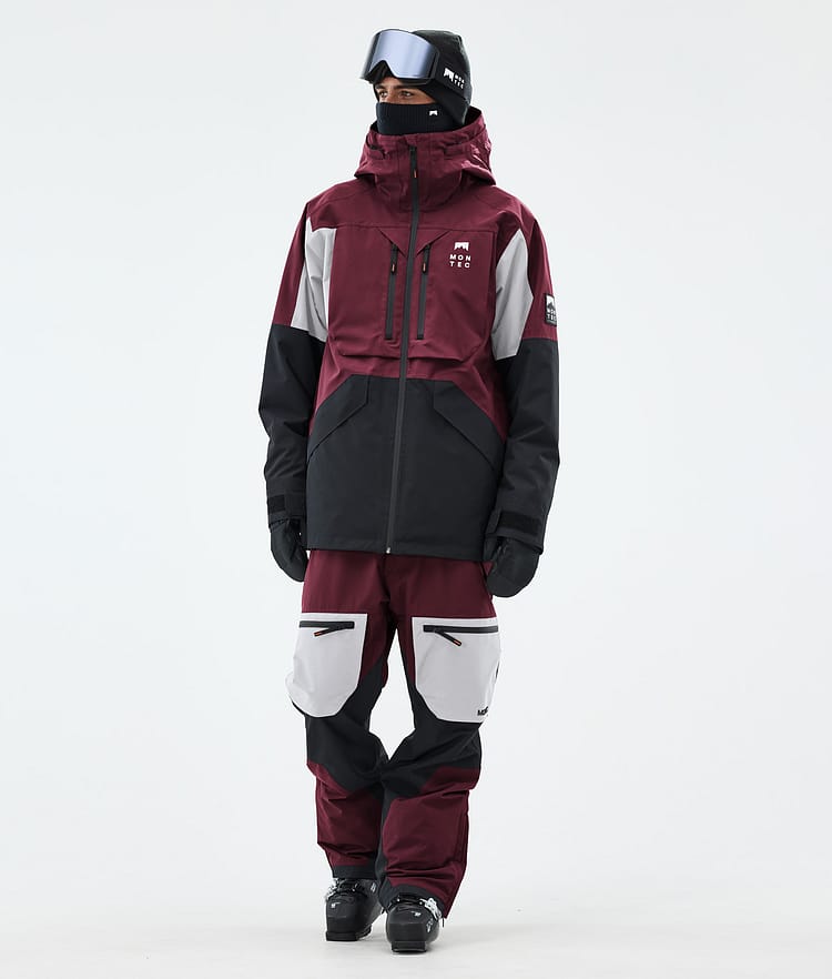 Montec Arch Snowboardjakke Herre Burgundy/Light Grey/Black, Image 2 of 10