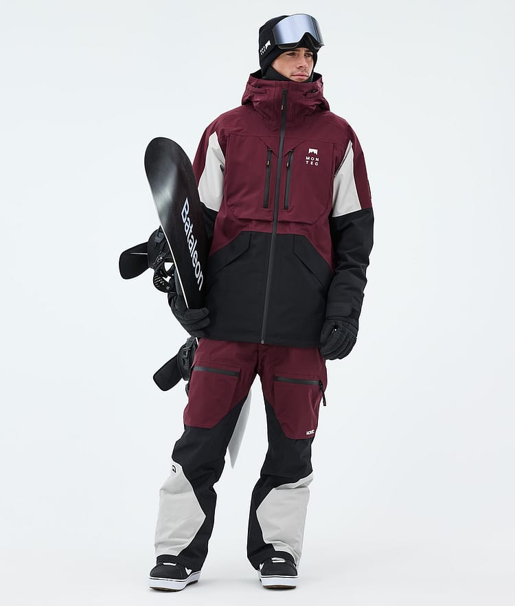 Montec Arch Snowboardjakke Herre Burgundy/Light Grey/Black, Image 3 of 10
