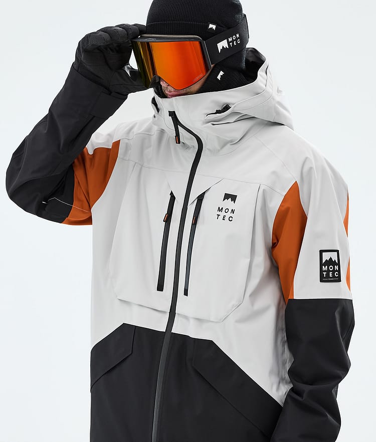 Montec Arch Snowboardjakke Herre Light Grey/Burned Orange/Black, Image 5 of 10