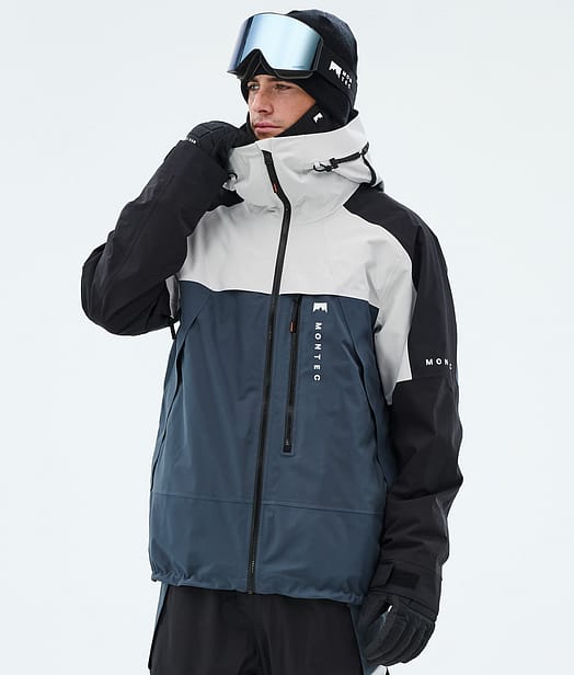 Montec Oracle Snowboardjakke Herre Light Grey/Black/Metal Blue