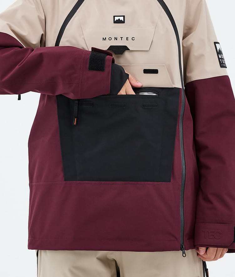 Montec Doom W Snowboardjakke Dame Sand/Black/Burgundy, Bilde 8 av 10