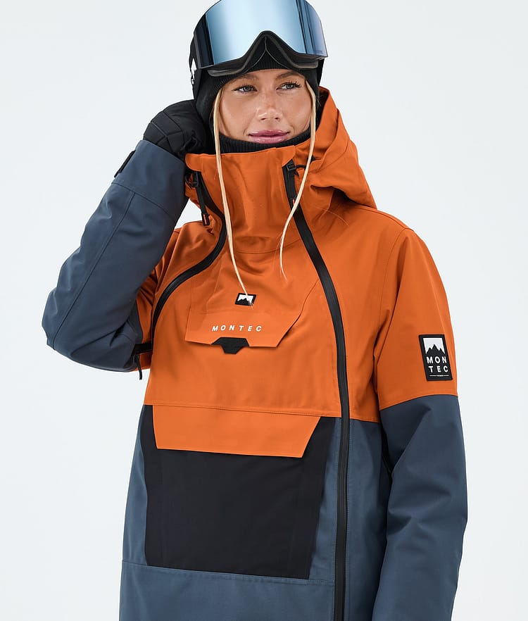 Montec Doom W Skijakke Dame Burned Orange/Black/Metal Blue, Image 4 of 10