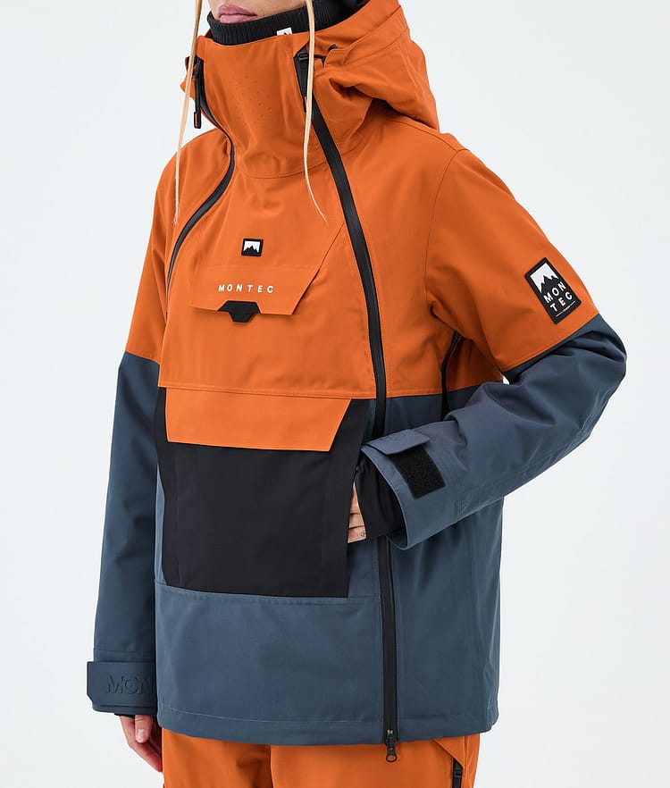 Montec Doom W Skijakke Dame Burned Orange/Black/Metal Blue, Image 7 of 10