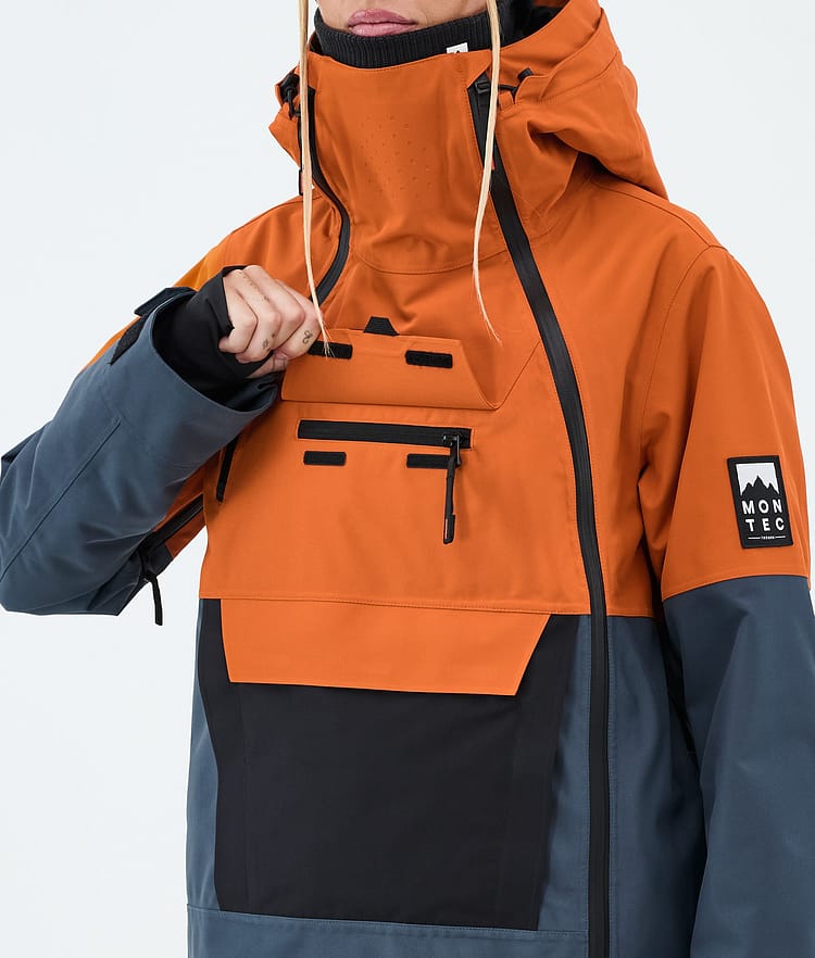 Montec Doom W Skijakke Dame Burned Orange/Black/Metal Blue, Image 9 of 10