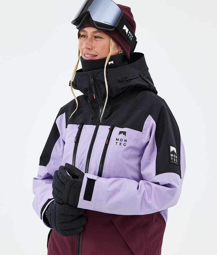 Montec Sentinel W Snowboardjakke Dame Black/Faded Violet/Burgundy, Image 4 of 9