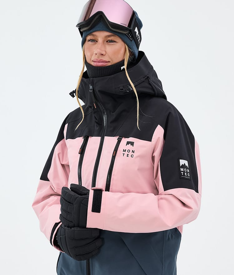 Montec Sentinel W Snowboardjakke Dame Black/Soft Pink/Metal Blue, Image 4 of 9