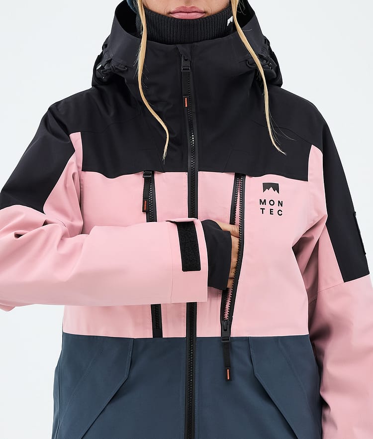 Montec Sentinel W Snowboardjakke Dame Black/Soft Pink/Metal Blue, Image 8 of 9
