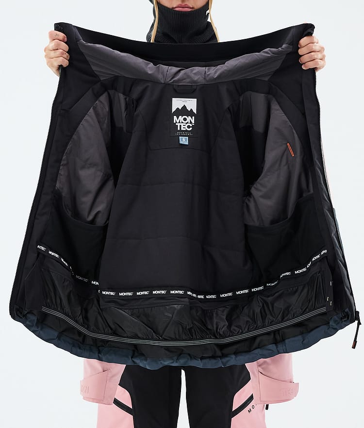 Montec Sentinel W Snowboardjakke Dame Black/Soft Pink/Metal Blue, Image 9 of 9