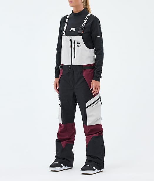 Montec Dozer W Snowboardbukse Dame Light Grey/Black/Burgundy