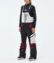 Montec Dozer W Snowboardbukse Dame Light Grey/Black/Burgundy