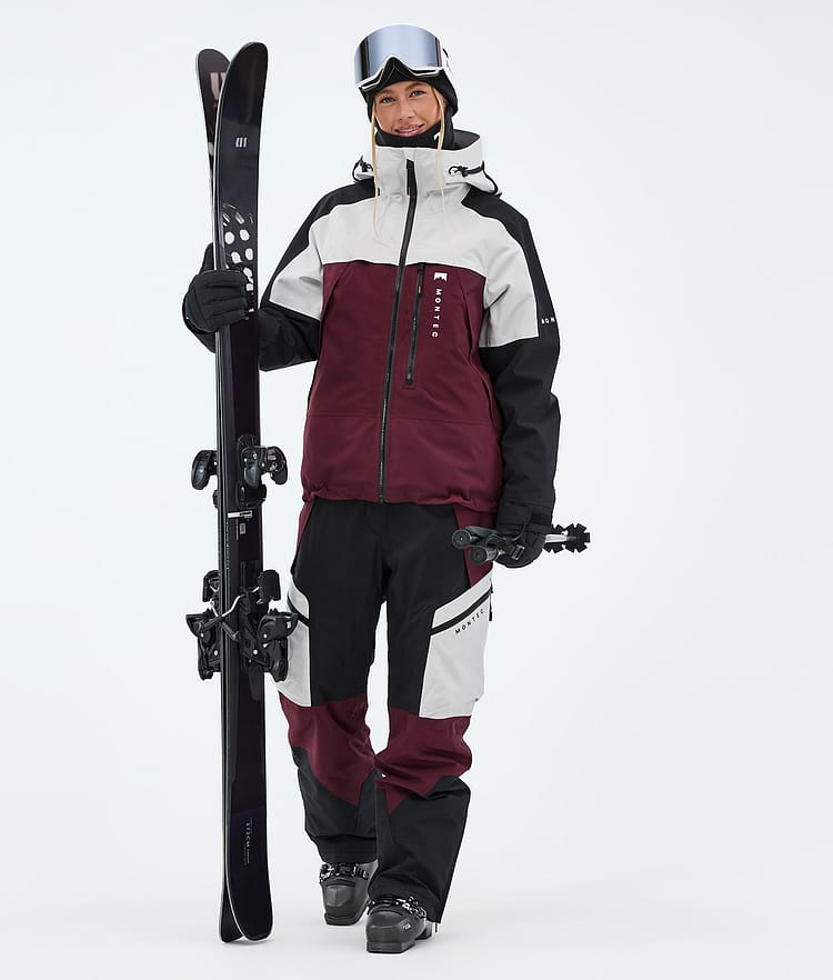 Montec Dozer W Skibukse Dame Light Grey/Black/Burgundy, Image 2 of 7
