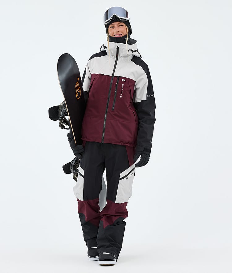 Montec Dozer W Snowboardbukse Dame Light Grey/Black/Burgundy, Image 2 of 7