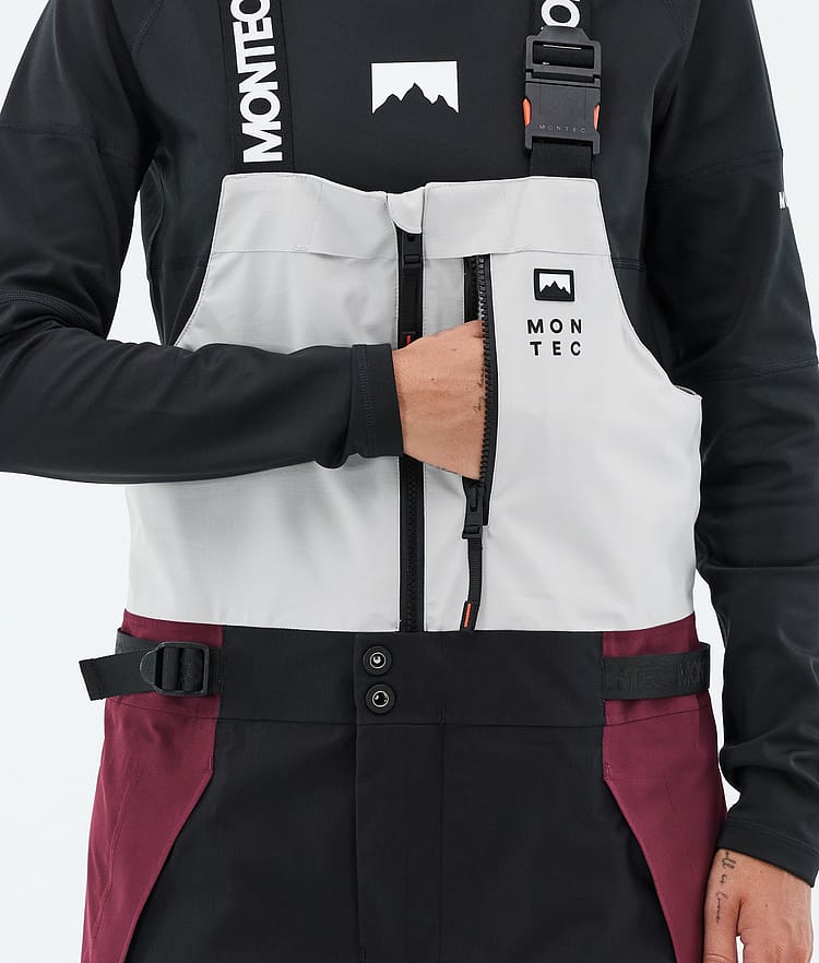 Montec Dozer W Snowboardbukse Dame Light Grey/Black/Burgundy, Image 6 of 7