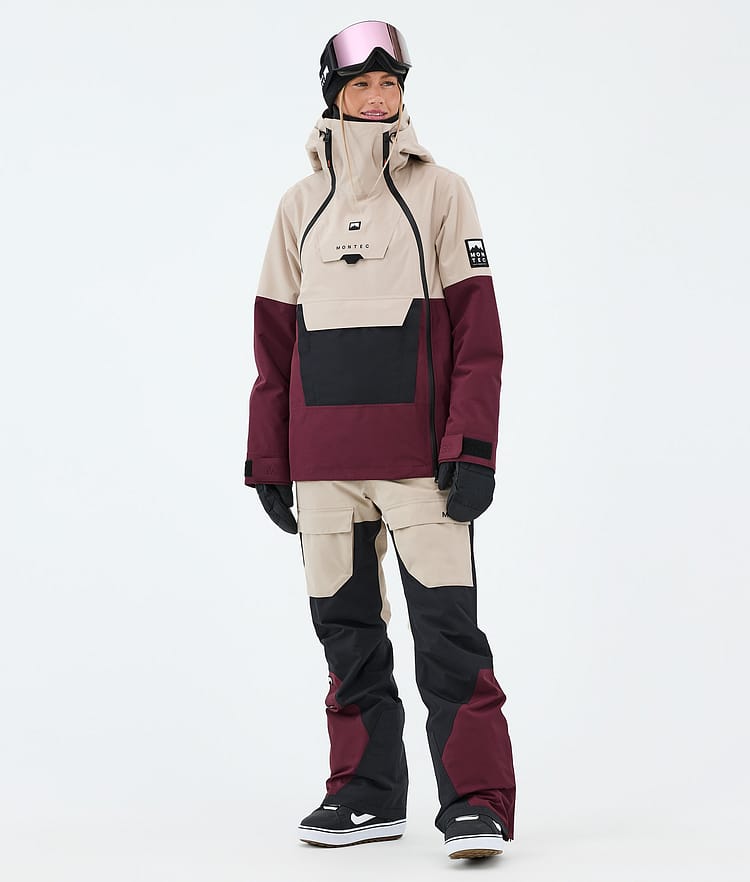 Montec Fawk W Snowboardbukse Dame Sand/Black/Burgundy, Image 2 of 7