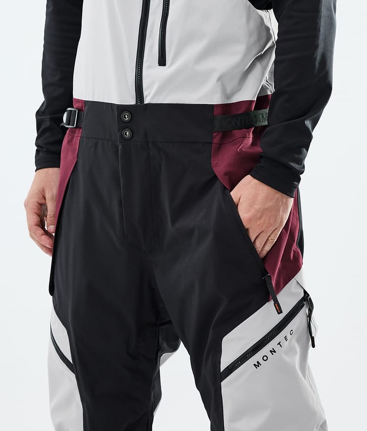 Montec Dozer Snowboardbukse Herre Light Grey/Black/Burgundy, Bilde 4 av 6