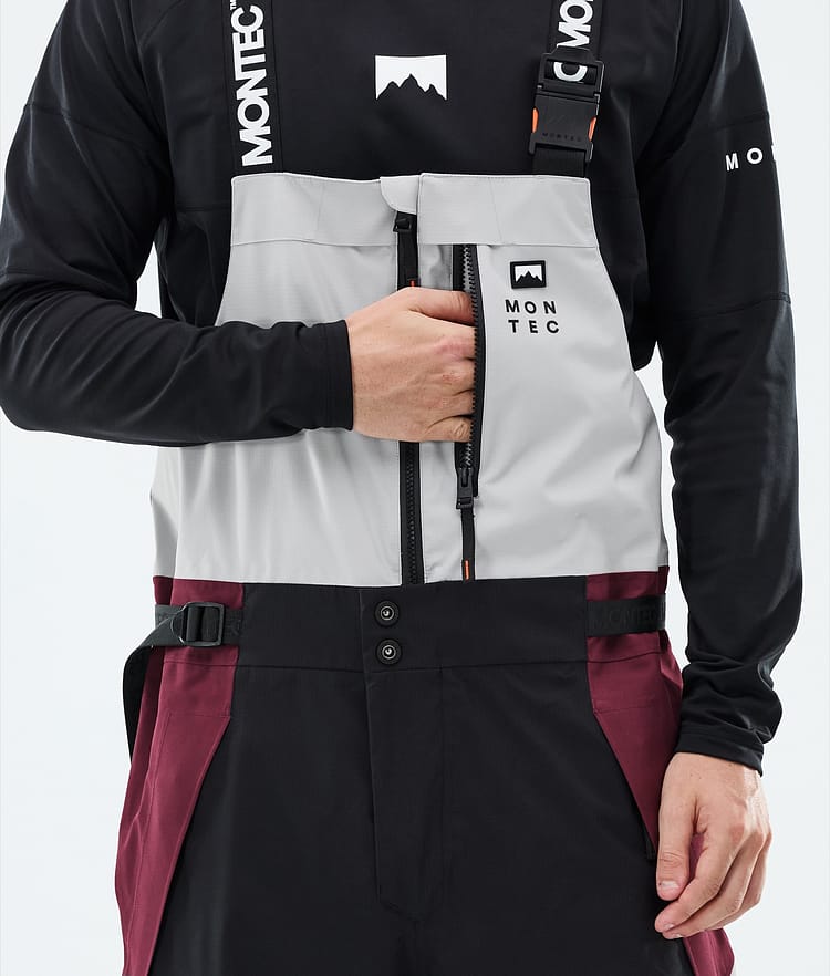 Montec Dozer Snowboardbukse Herre Light Grey/Black/Burgundy, Bilde 5 av 6