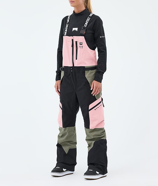Montec Dozer W Snowboardbukse Dame Soft Pink/Greenish/Black