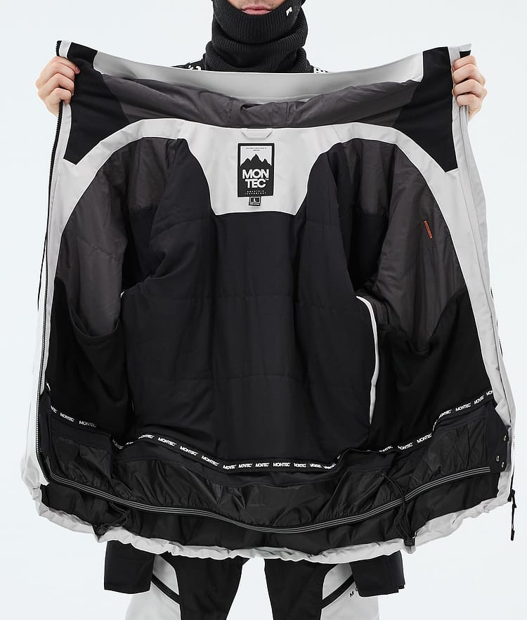 Montec Morpheus Snowboardjakke Herre Light Grey/Black, Bilde 9 av 9