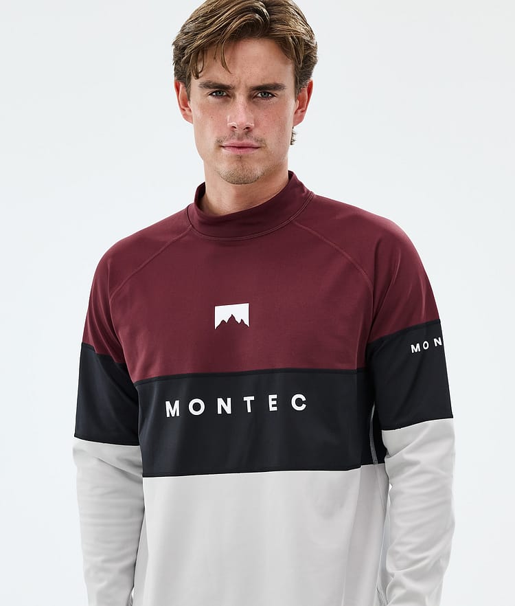 Montec Alpha Superundertøy overdel Herre Burgundy/Black/Light Grey, Image 2 of 5