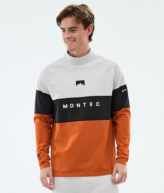 Montec Alpha Superundertøy overdel Herre Light Grey/Black/Burned Orange