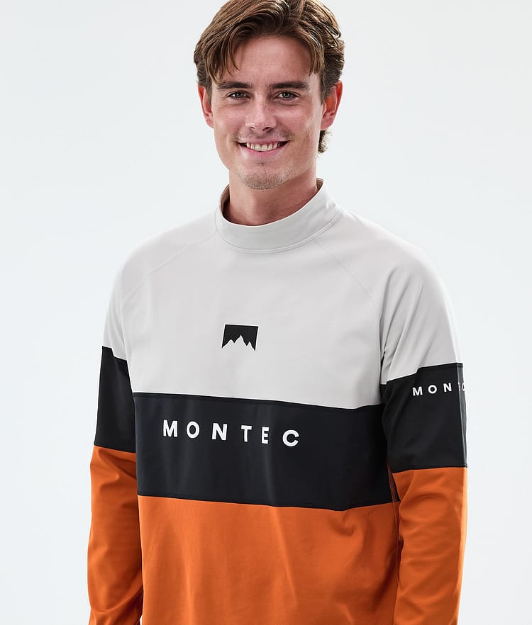Montec Alpha Superundertøy overdel Herre Light Grey/Black/Burned Orange, Image 2 of 5