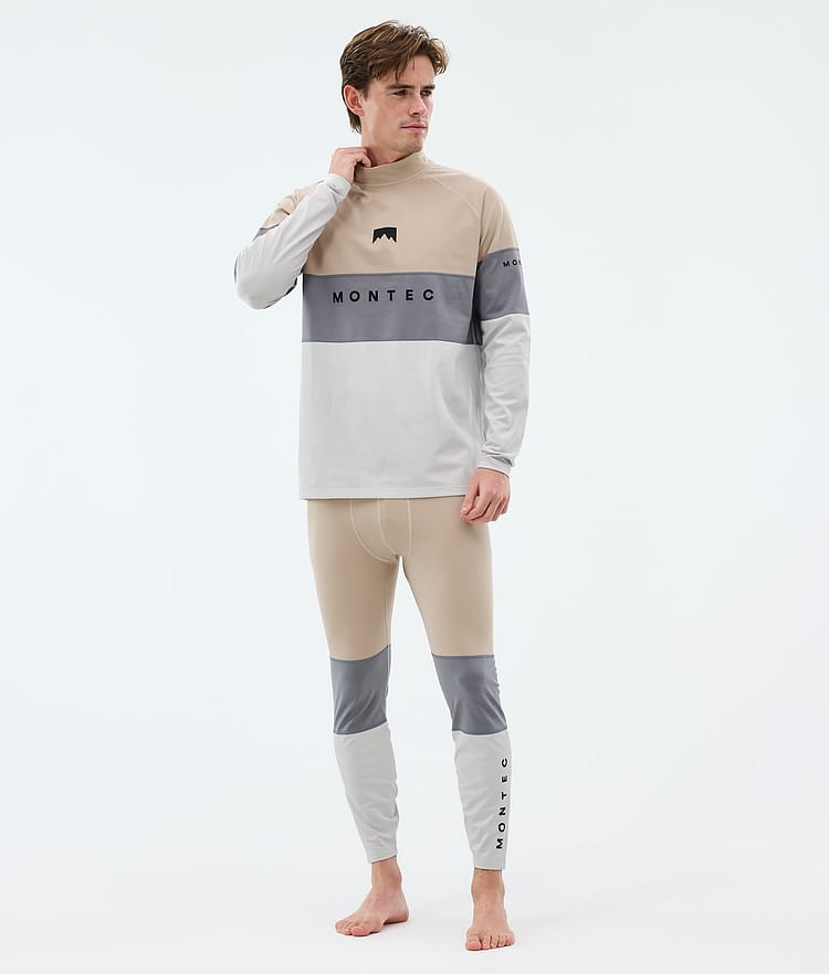 Montec Alpha Superundertøy bukse Herre Sand/Light Pearl/Light Grey, Image 3 of 7