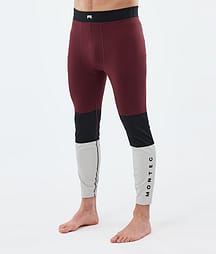 Montec Alpha Superundertøy bukse Herre Burgundy/Black/Light Grey