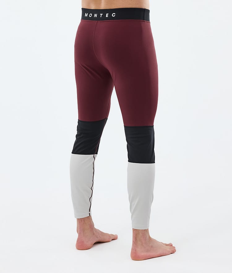 Montec Alpha Superundertøy bukse Herre Burgundy/Black/Light Grey, Image 2 of 7