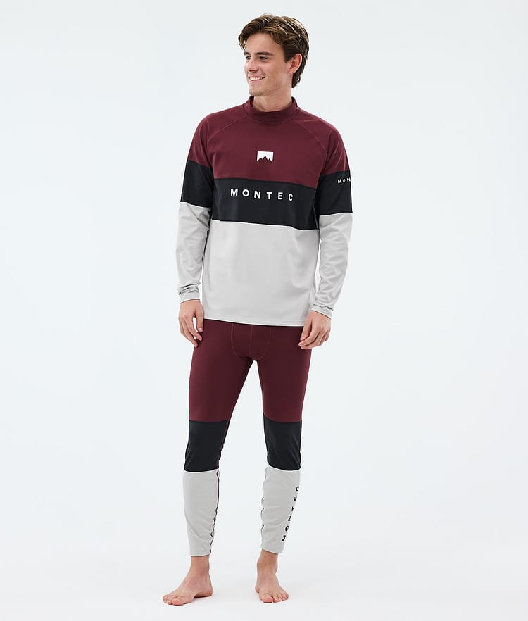 Montec Alpha Superundertøy bukse Herre Burgundy/Black/Light Grey, Image 3 of 7