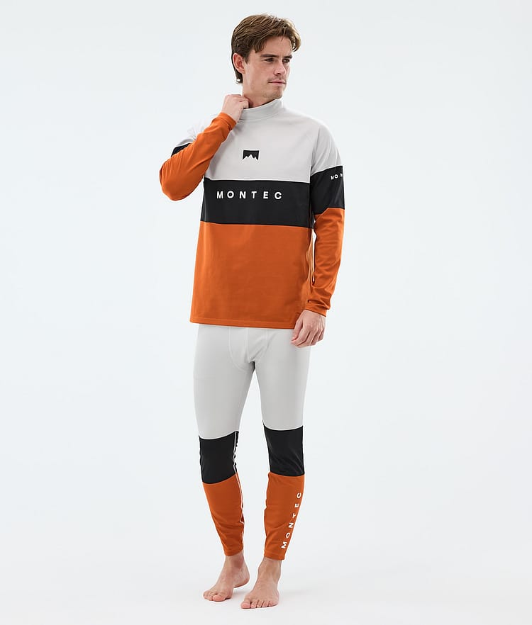 Montec Alpha Superundertøy bukse Herre Light Grey/Black/Burned Orange, Image 3 of 7