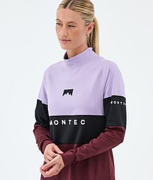 Montec Alpha W Superundertøy overdel Dame Faded Violet/Black/Burgundy