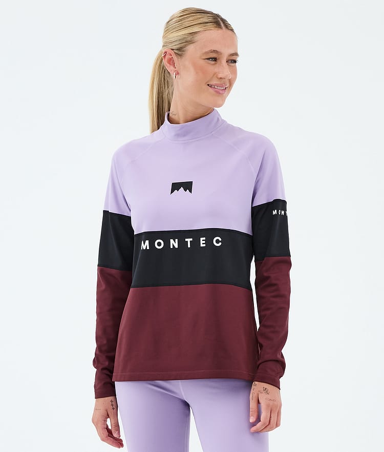 Montec Alpha W Superundertøy overdel Dame Faded Violet/Black/Burgundy, Image 2 of 5