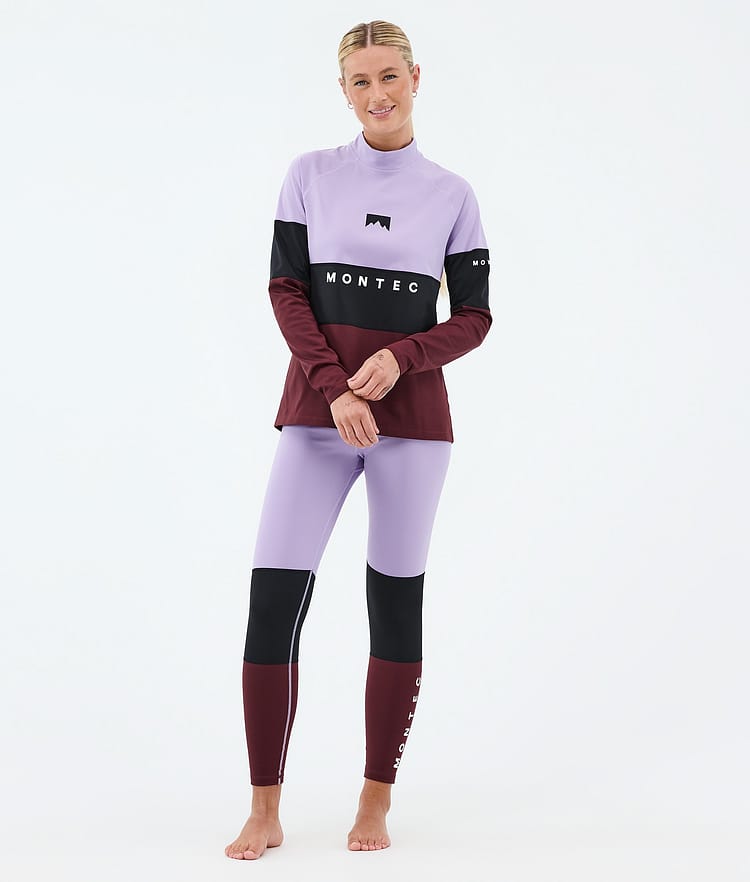 Montec Alpha W Superundertøy overdel Dame Faded Violet/Black/Burgundy, Image 3 of 5