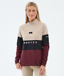 Montec Alpha W Superundertøy overdel Dame Sand/Black/Burgundy